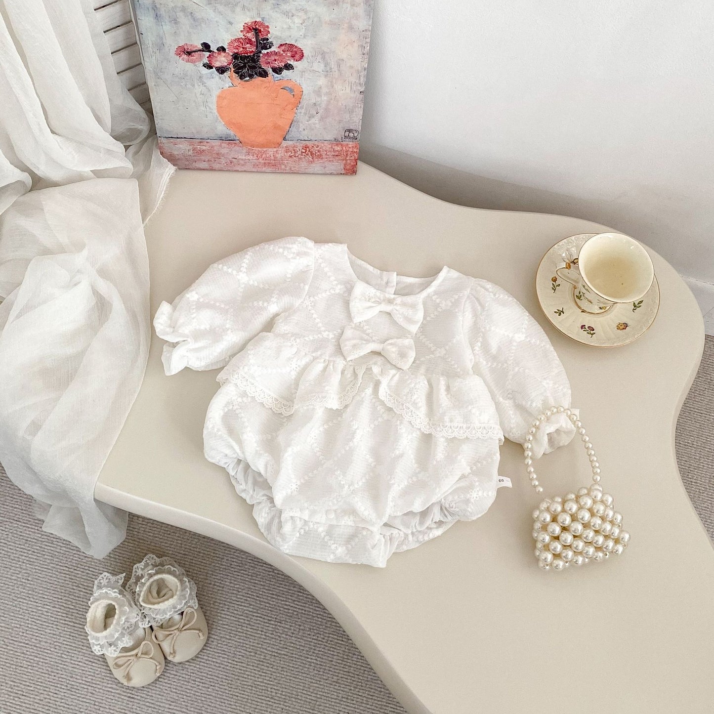 Spring Arrival Baby Girls Long Sleeves Floral Embroidered Bodysuits Onesies, MyKids-USA®, Baby One-Pieces, MyKids-USA -  -  -  -  -  -  - 