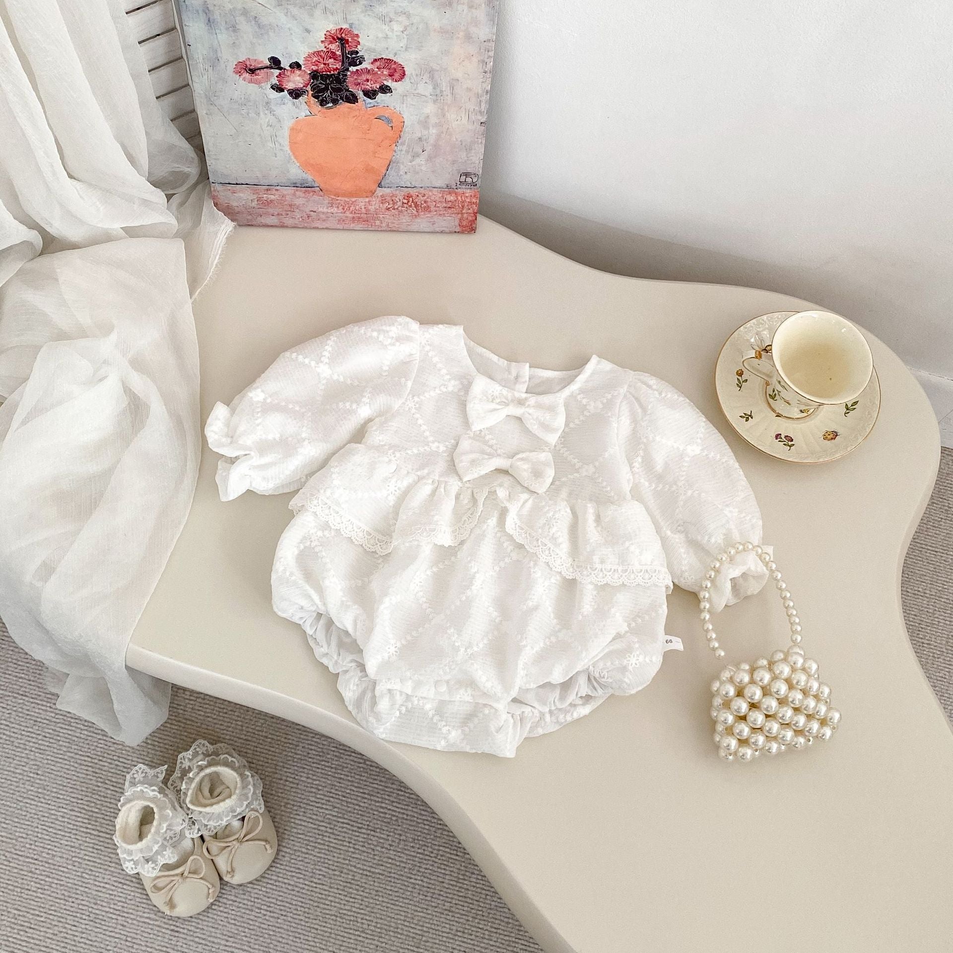 Spring Arrival Baby Girls Long Sleeves Floral Embroidered Bodysuits Onesies, MyKids-USA®, Baby One-Pieces, MyKids-USA -  -  -  -  -  -  - 