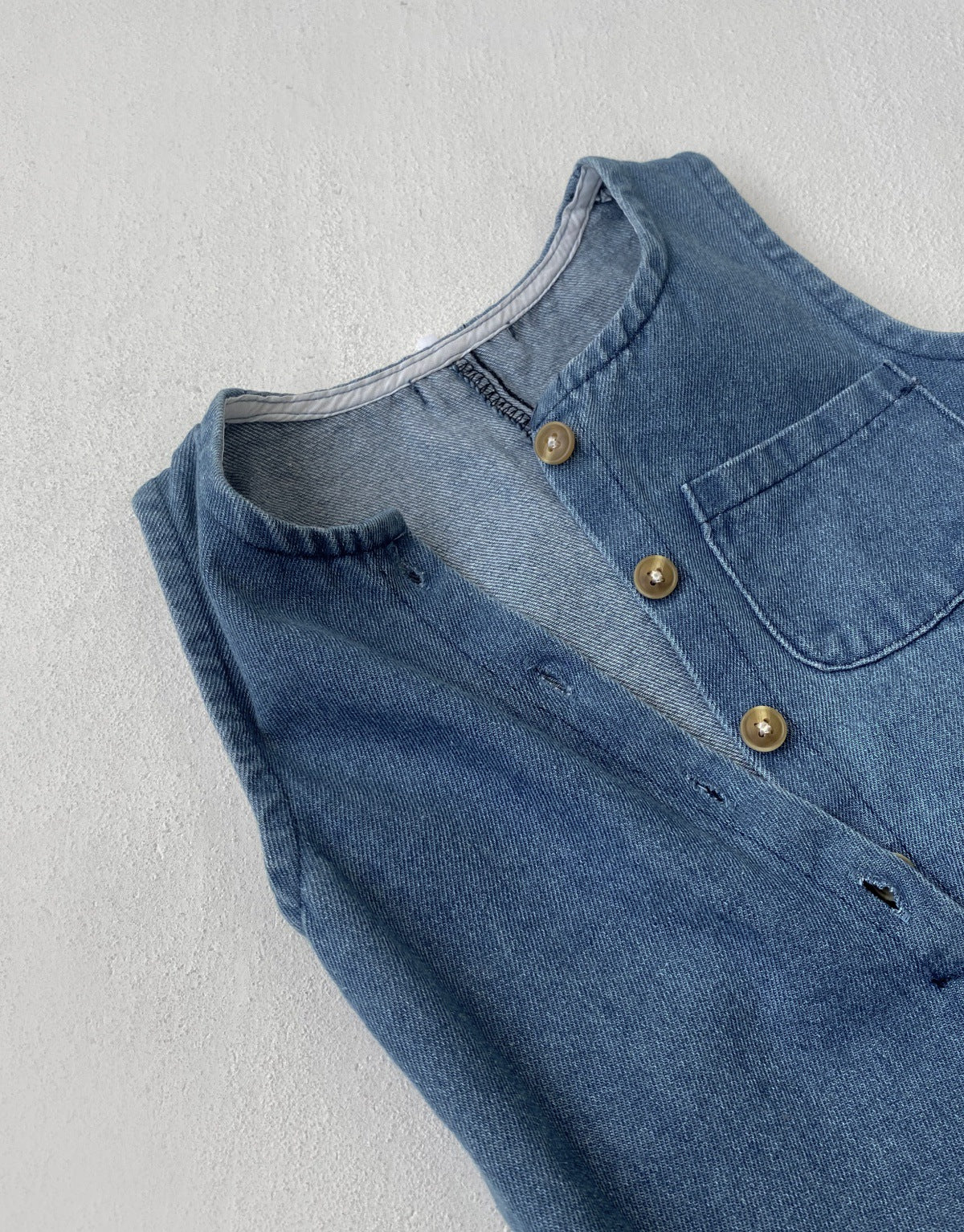 MyKids-USA® Autumn Hot Selling Baby Unisex Solid Color Sleeveless Wear-Outside Denim Romper Overalls