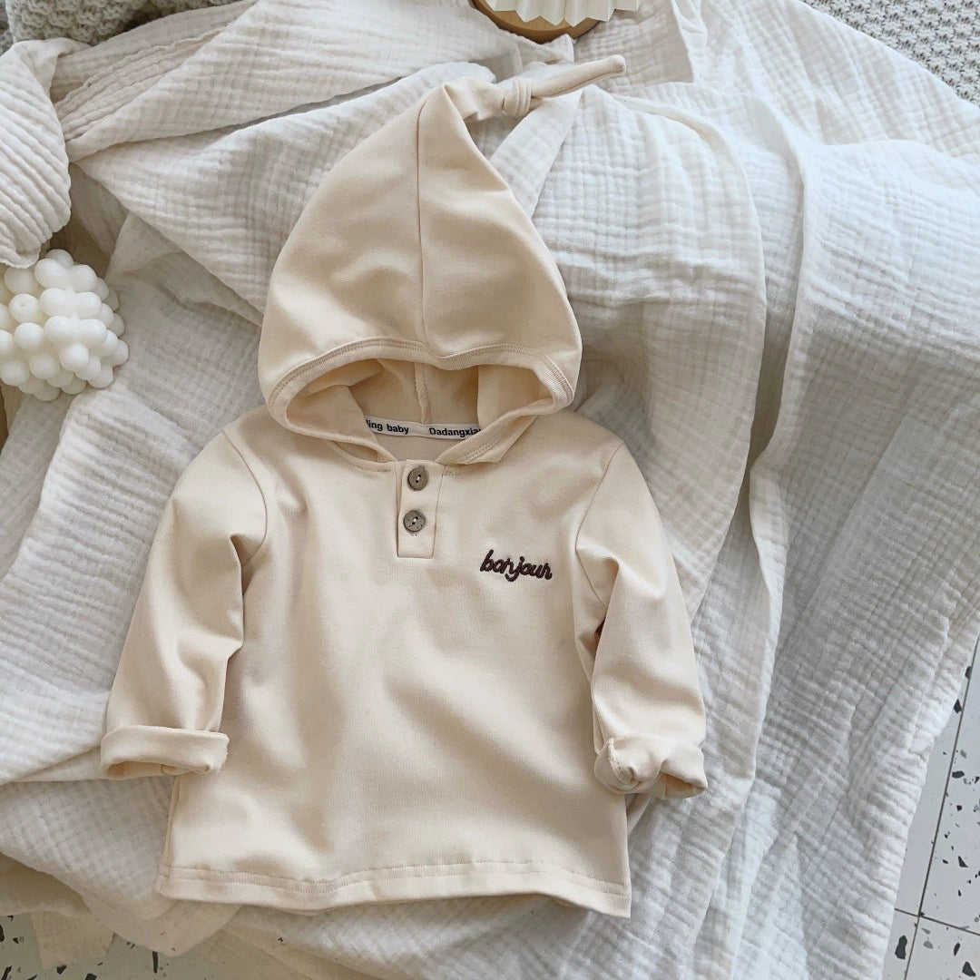 Autumn Arrival Baby Unisex Long Sleeves Casual Letters Pattern Hoodie, MyKids-USA®, Hoodies, MyKids-USA - Size/Age - 73 (6-9M) - Color - Beige -  -  - TR2508162337-A