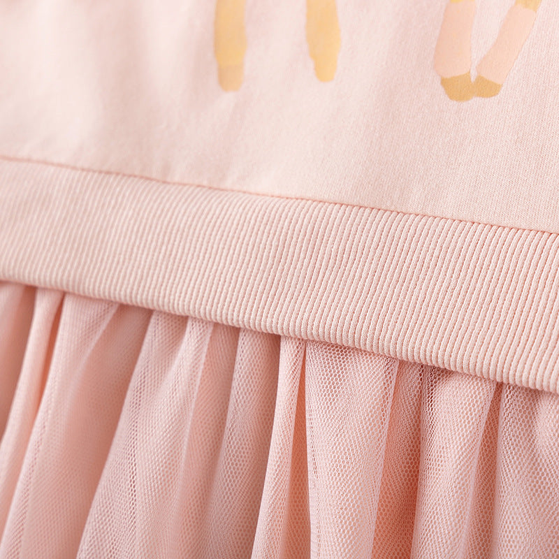 Autumn and Spring Arrival Rabbit Cartoon and Dots Pattern Long Sleeves Crew Neck Dress for Stylish Girls, MyKids-USA®, Baby & Toddler Dresses, MyKids-USA -  -  -  -  -  -  - 