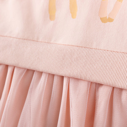 Autumn and Spring Arrival Rabbit Cartoon and Dots Pattern Long Sleeves Crew Neck Dress for Stylish Girls, MyKids-USA®, Baby & Toddler Dresses, MyKids-USA -  -  -  -  -  -  - 