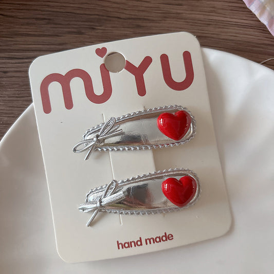 Collection of 2 Versatile Cute Geometric Shape Decorated Hair Clips, MyKids-USA®, Hair Pins, Claws & Clips, MyKids-USA - Size/Age - Average Size (0-12Y） - Color - Blue -  -  - TR2602071230-A.