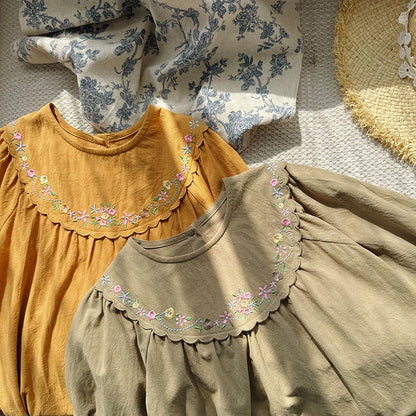 Arrival Autumn Girls Flowers Embroidery Pattern Long Sleeves Dress, MyKids-USA®, Baby & Toddler Dresses, MyKids-USA -  -  -  -  -  -  - 