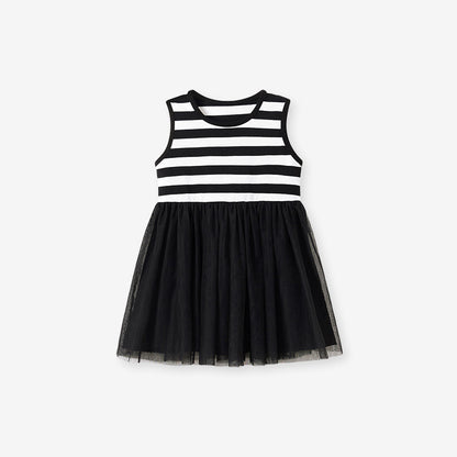 Summer Arrival Striped Pattern Sleeveless Tulle Patchwork Dress for Stylish Girls, MyKids-USA®, Baby & Toddler Dresses, MyKids-USA -  -  -  -  -  -  - .