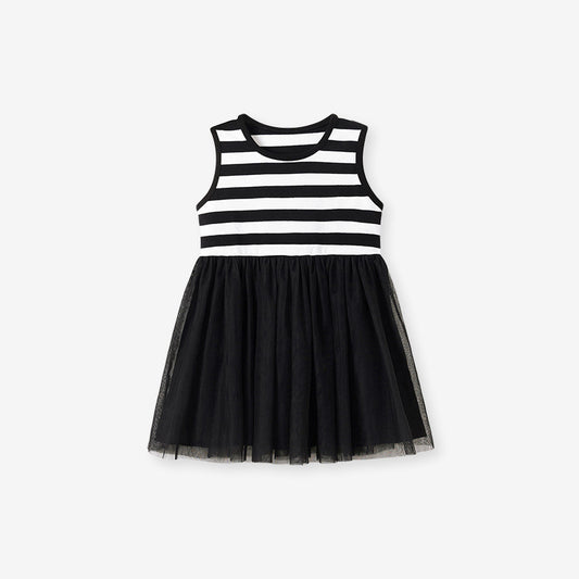 Summer Arrival Striped Pattern Sleeveless Tulle Patchwork Dress for Stylish Girls, MyKids-USA®, Baby & Toddler Dresses, MyKids-USA -  -  -  -  -  -  - .