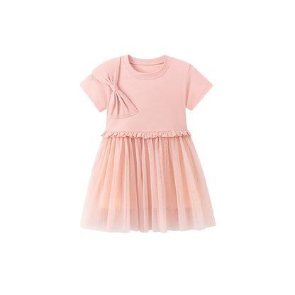 Summer Arrival Butterfly-bow Pattern Short Sleeves Tulle Patchwork Dress for Stylish Girls, MyKids-USA®, Baby & Toddler Dresses, MyKids-USA -  -  -  -  -  -  - .