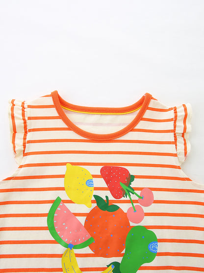 Summer Baby Kids Fruits and Animals Cartoon Pattern T-shirt Clothing Set for Girls, MyKids-USA®, Baby & Children's Outfits, MyKids-USA -  -  -  -  -  -  - .