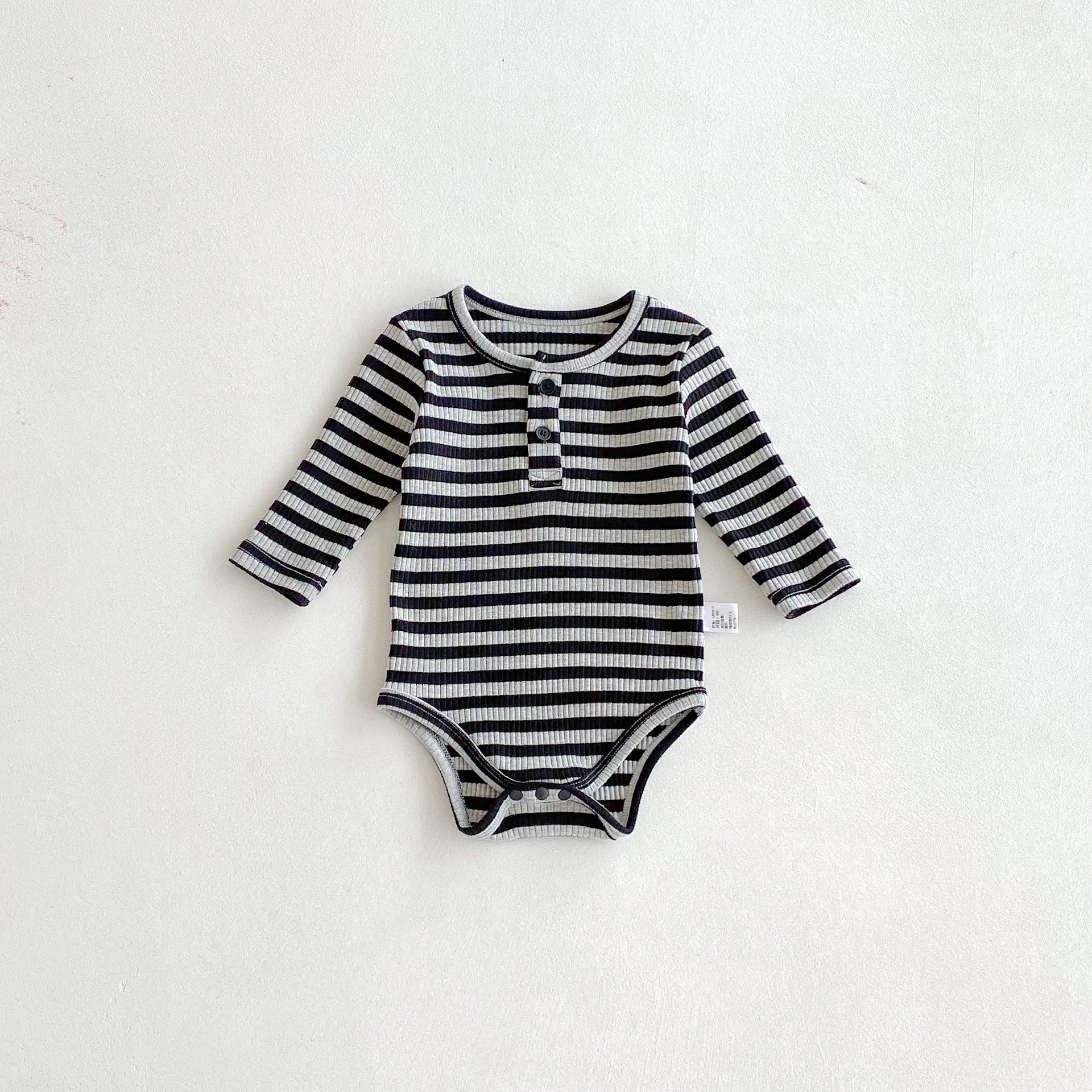 Autumn Arrival Baby Unisex Long Sleeves Striped Onesies, MyKids-USA®, Baby One-Pieces, MyKids-USA - Size/Age - 66 (3-6M) - Color - Grey -  -  - TR2509172354-A