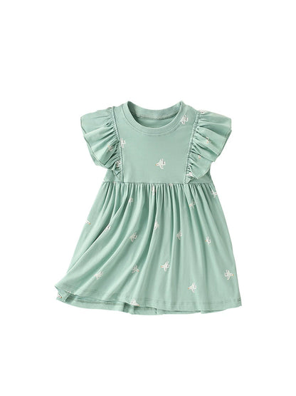Summer Arrival Birds Pattern Short Sleeves Cute Dress for Stylish Girls, MyKids-USA®, Baby & Toddler Dresses, MyKids-USA -  -  -  -  -  -  - 