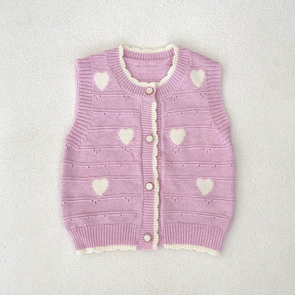 Autumn Arrival Baby Unisex Comfortable Hearts Pattern Knitted Sleeveless Vest, MyKids-USA®, Sweaters, MyKids-USA - Size/Age - 73 (6-9M) - Color - Purple -  -  - TR2508042338-D