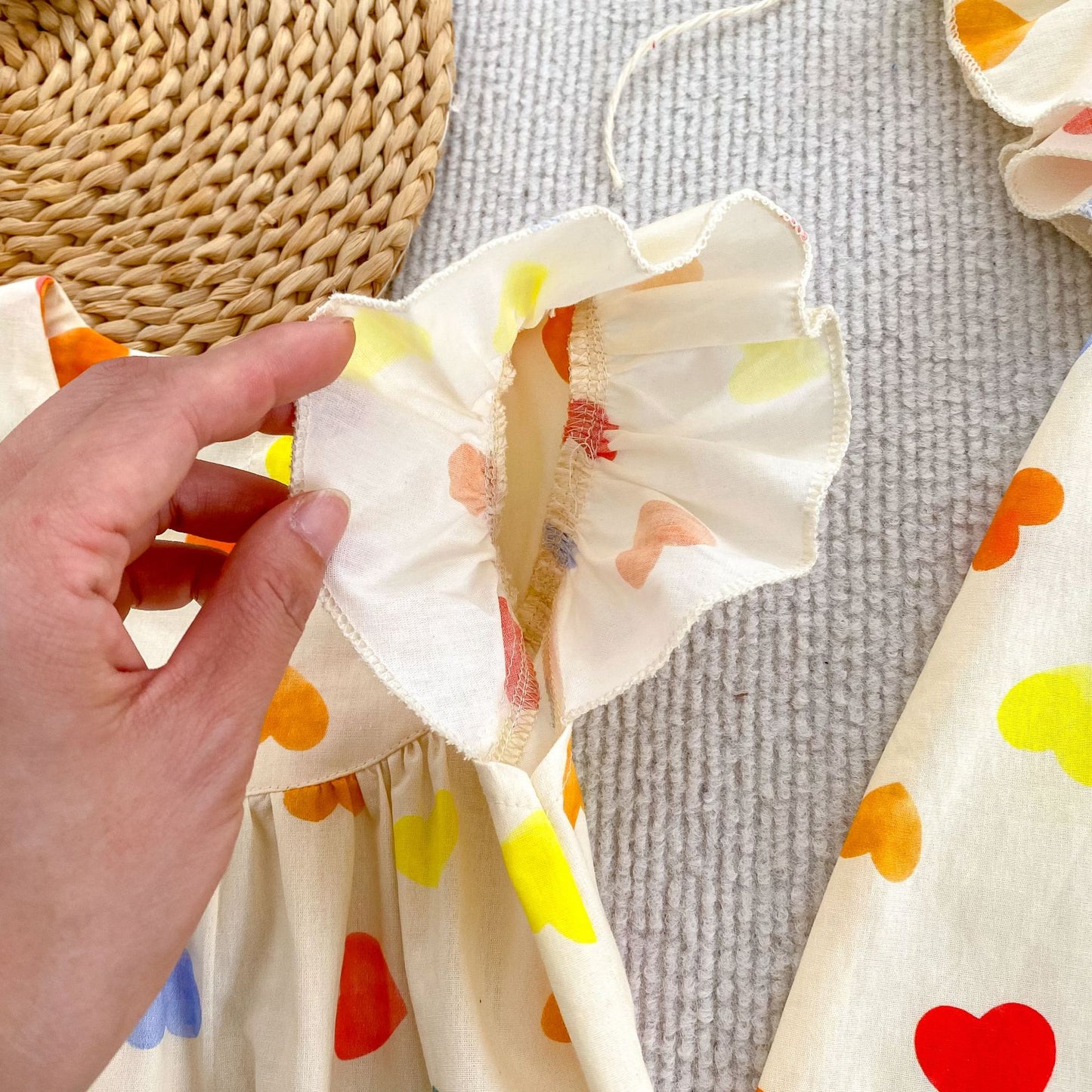 Summer Girls Simple Colorful Hearts Pattern Fly Sleeves Onesies and Girls’ Dress – Princess Sister Matching Set, MyKids-USA®, Baby One-Pieces, MyKids-USA -  -  -  -  -  -  - 