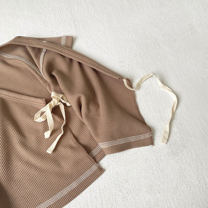 Arrival Summer Baby Kids Short Sleeves V Neck Top and Bloomers Clothing Set