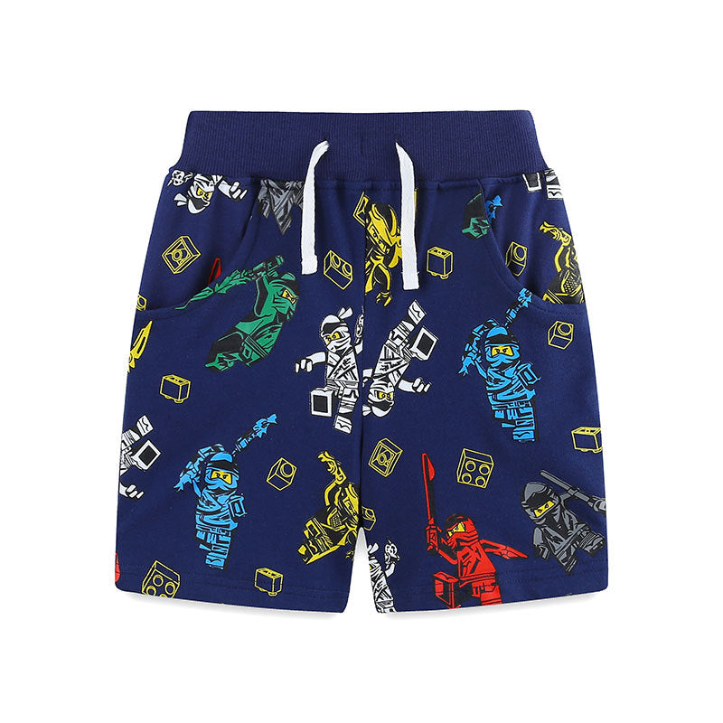 Summer Arrival Baby Kids Boys Cotton Casual Style Cartoon and Geometric Pattern Shorts, MyKids-USA®, Toddler Underwear, MyKids-USA - Size/Age - 90 (12-24M) - Color - Blue -  -  - TR2506302035-A