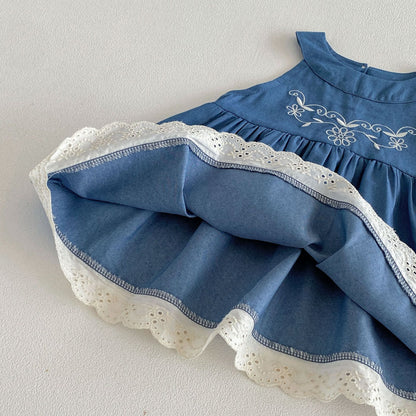 Summer Arrival Baby Girls Sleeveless Flowers Embroidered Pattern Dress, MyKids-USA®, Baby & Children's Dresses, MyKids-USA -  -  -  -  -  -  - .