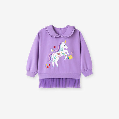 Spring and Autumn Girls Unicorn Cartoon Pattern Long Sleeves Sweatshirt and Beige Pants Clothing Set, MyKids-USA®, Baby & Toddler Outfits, MyKids-USA -  -  -  -  -  -  - 