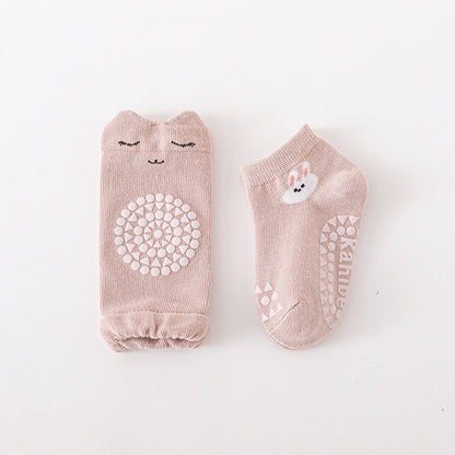 Spring and Autumn Baby Unisex Breathable Cartoon Pattern Anti-slip Socks and Knee Sleeves Sets, MyKids-USA®, Baby & Toddler Socks & Tights, MyKids-USA - Size/Age - S (0-1Y) - Color - Light Pink -  -  - TR2509292254-E