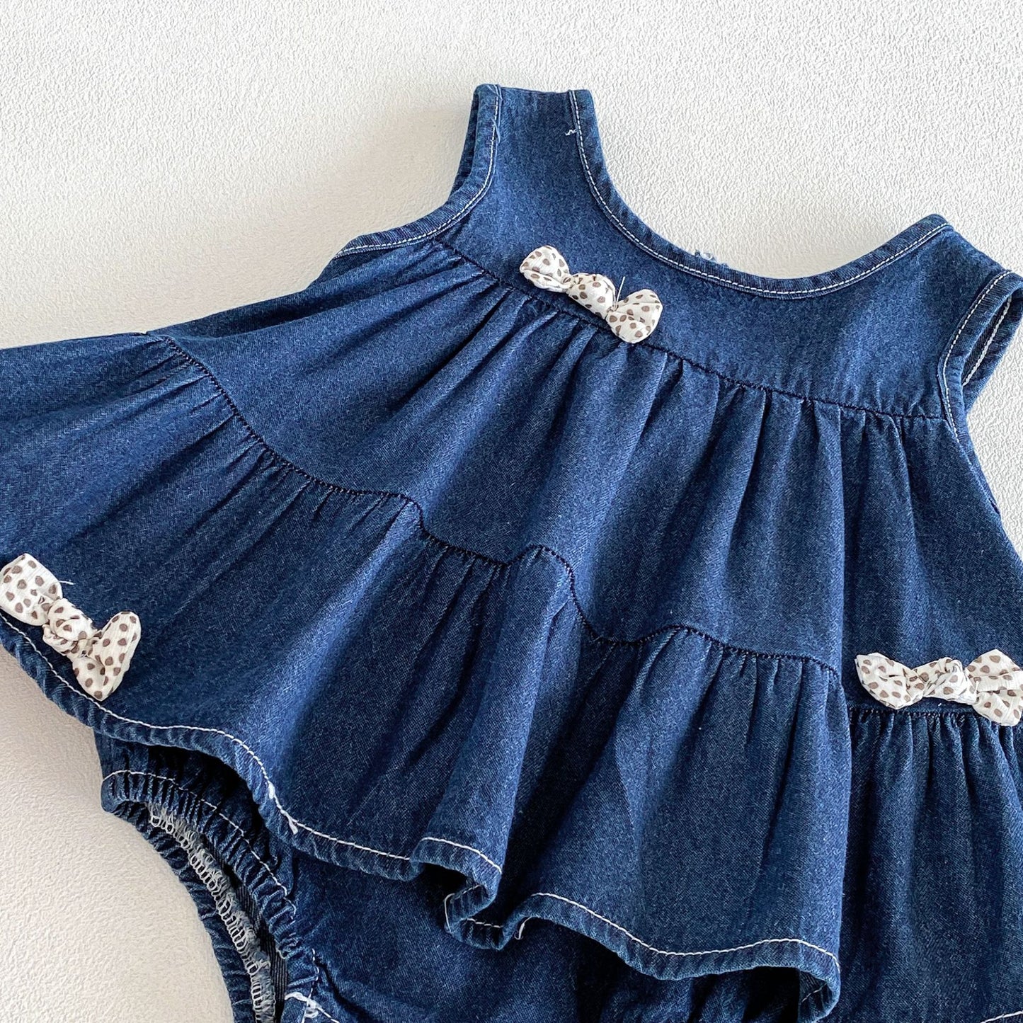 Design Summer Baby Kids Girls Sleeveless Butterfly-bows Pattern Denim Bodysuit, MyKids-USA®, Baby & Children's One-Pieces, MyKids-USA -  -  -  -  -  -  - .