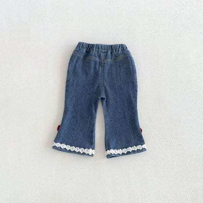 MyKids-USA® Arrival Autumn Girls Lace Embroidered Jeans