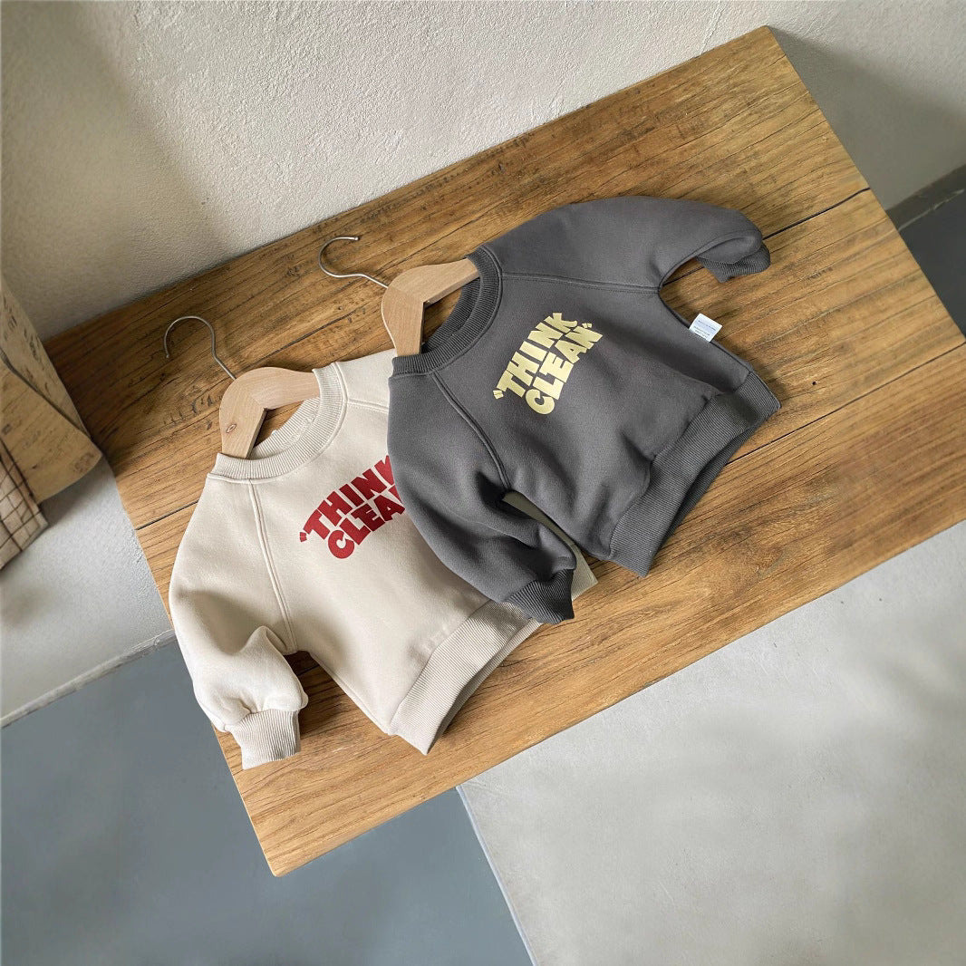 Winter and Spring Baby Kids Unisex Long Sleeves Letters Pattern Pullover and Plain Pants Clothing Set, MyKids-USA®, Baby & Toddler Outfits, MyKids-USA -  -  -  -  -  -  - .