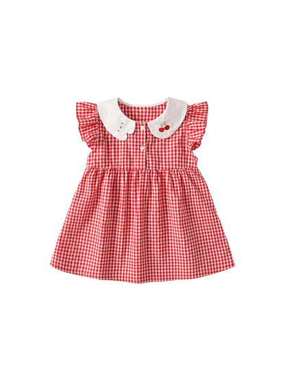 Summer Baby Kids Girls Fly Sleeves Plaid Pattern Dress, MyKids-USA®, Baby & Children's Dresses, MyKids-USA -  -  -  -  -  -  - .