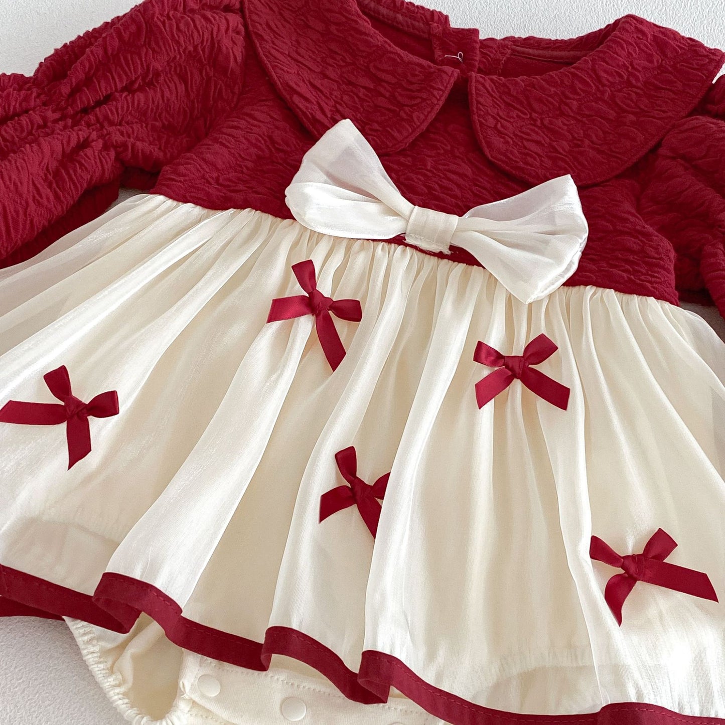 MyKids-USA® Autumn Arrival Baby Girls Long Sleeves Cute Color Patchwork Bodysuit Dress