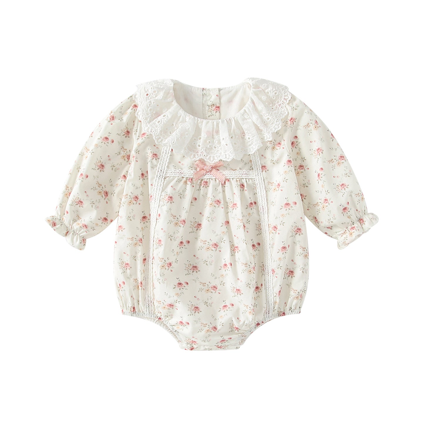 Arrival Spring Baby Girls Flowers Pattern Long Sleeves Beige Onesies with Collar, MyKids-USA®, Baby One-Pieces, MyKids-USA -  -  -  -  -  -  - .