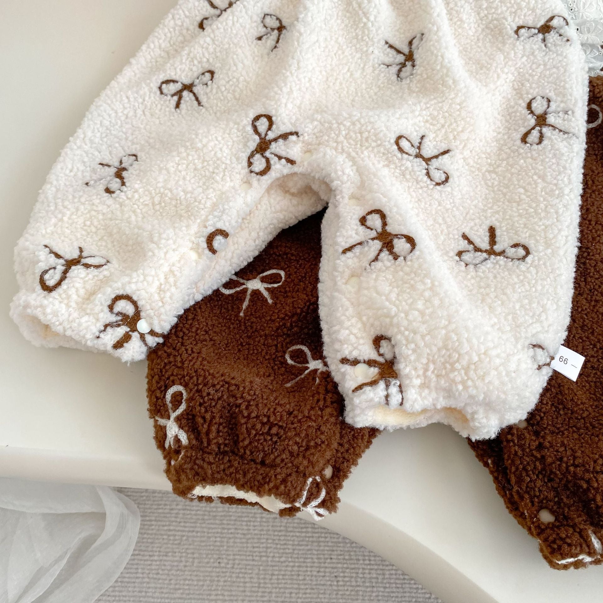 Winter Arrival Baby Girls Sleeveless Geometric Pattern Fluffy Warm Rompers, MyKids-USA®, Baby One-Pieces, MyKids-USA -  -  -  -  -  -  - 