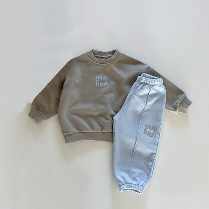 MyKids-USA® Autumn Baby Kids Unisex Long Sleeves Letters Pattern Sweatshirt and Pants Clothing Set