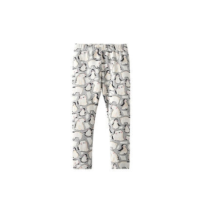 Autumn Arrival Baby Kids Girls Animals Cartoon Pattern Casual Pants, MyKids-USA®, Trousers, MyKids-USA - Size/Age - 100 (2-3Y) - Color - Grey -  -  - TR2509222242-A