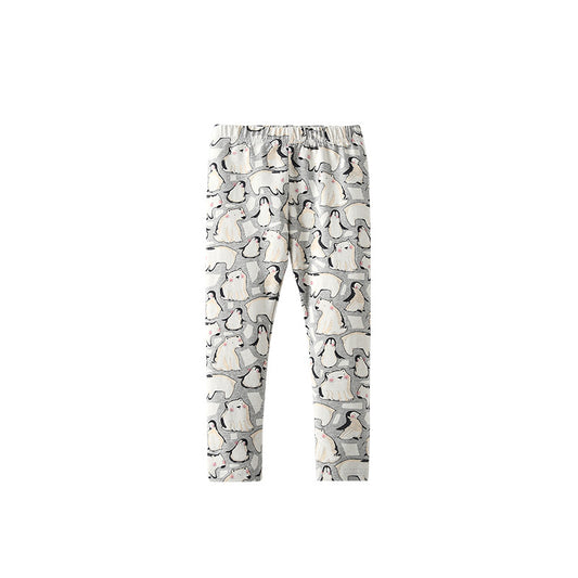 Autumn Arrival Baby Kids Girls Animals Cartoon Pattern Casual Pants, MyKids-USA®, Trousers, MyKids-USA - Size/Age - 100 (2-3Y) - Color - Grey -  -  - TR2509222242-A