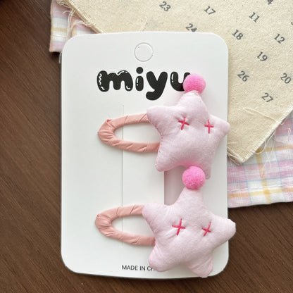 Collection of Star Shaped Hair Clips or Hair Ties, MyKids-USA®, Hair Pins, Claws & Clips, MyKids-USA - Size/Age - Average Size (0-12Y） - Color - Pink -  -  - TR2605022125-C.