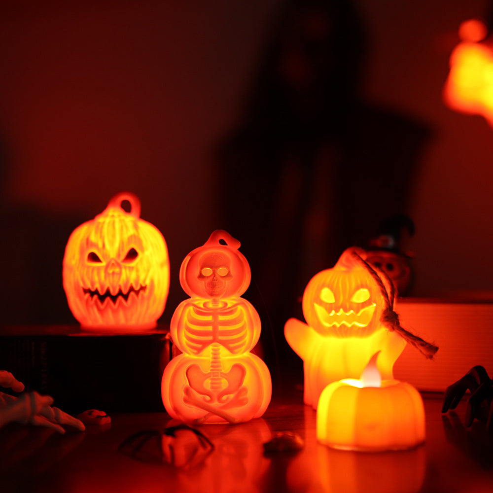 Unique Pumpkin Candle Lights – Ghostly Night Light Accessory for Halloween Parties, MyKids-USA®, Seasonal & Holiday Decorations, MyKids-USA - Size/Age - Average Size (0-12Y） - Color - Orange -  -  - TR2508252246-A.