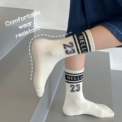 Kids Unisex Letters Striped Comfortable Crew Socks