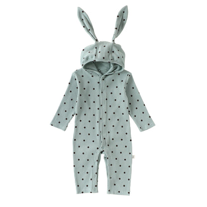 Spring Arrival Baby Unisex Long Sleeves Dots Pattern Hooded Rompers, MyKids-USA®, Baby One-Pieces, MyKids-USA - Size/Age - 66 (3-6M) - Color - Green -  -  - TR2601301734-B.