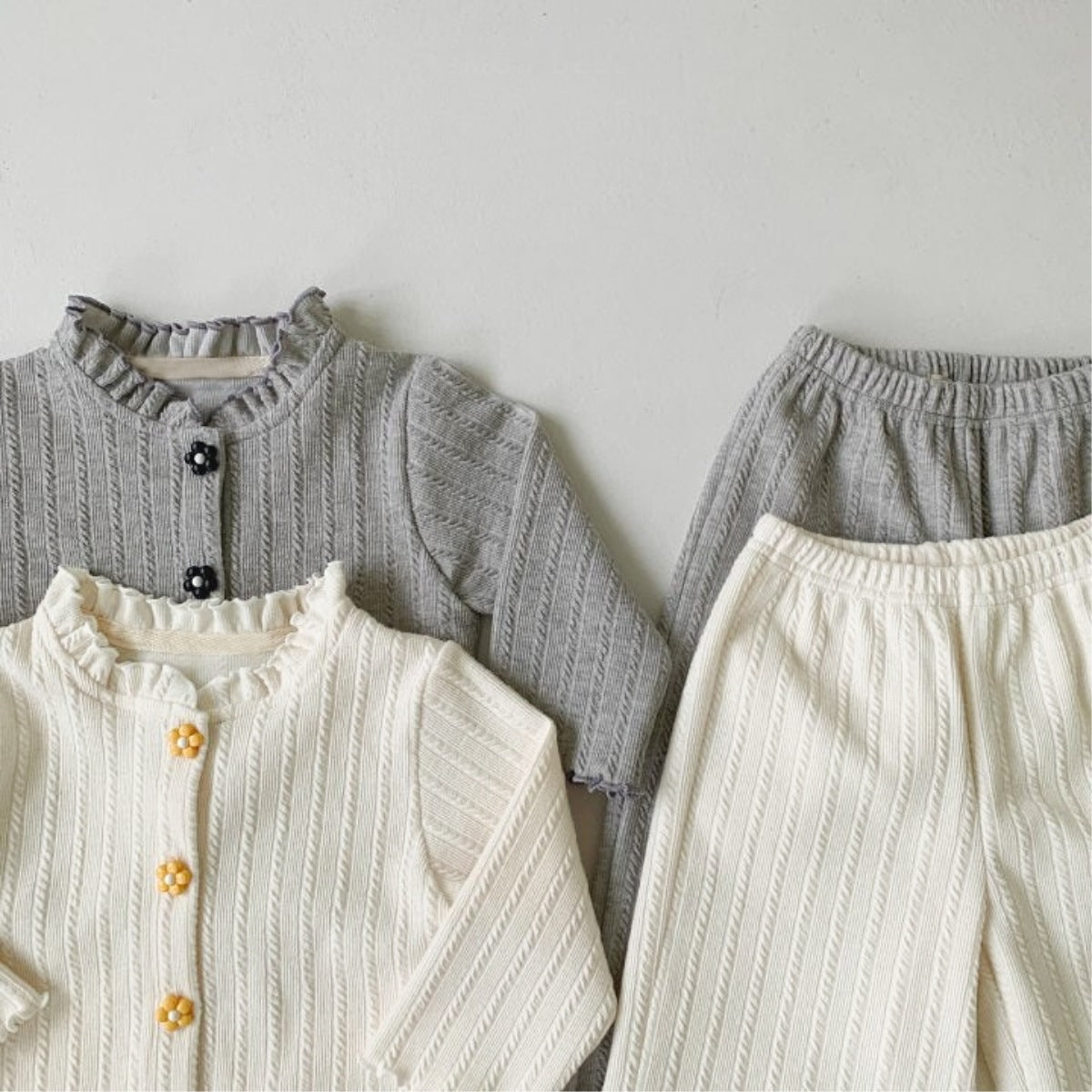 MyKids-USA® Spring and Autumn Baby Kids Girls Long Sleeves Solid Color Shirt and Pants Clothing Set
