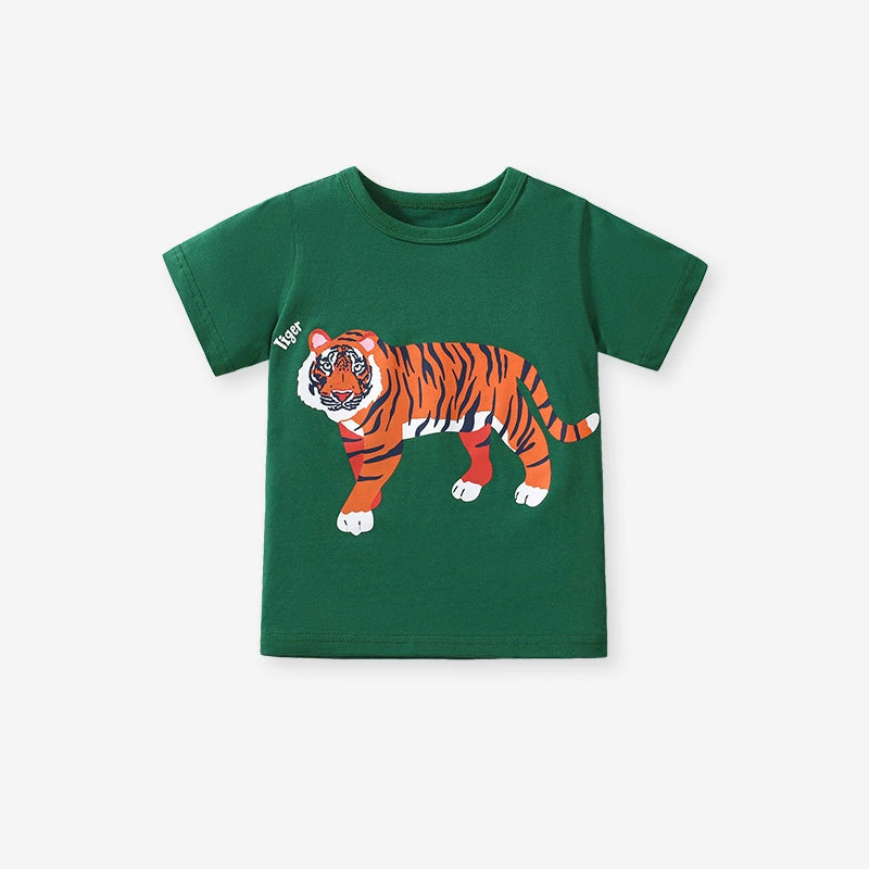 Kids’ Animals Cartoon Pattern Short Sleeves T-shirt in European and American Style for Summer, MyKids-USA®, Baby & Toddler Tops, MyKids-USA -  -  -  -  -  -  - 