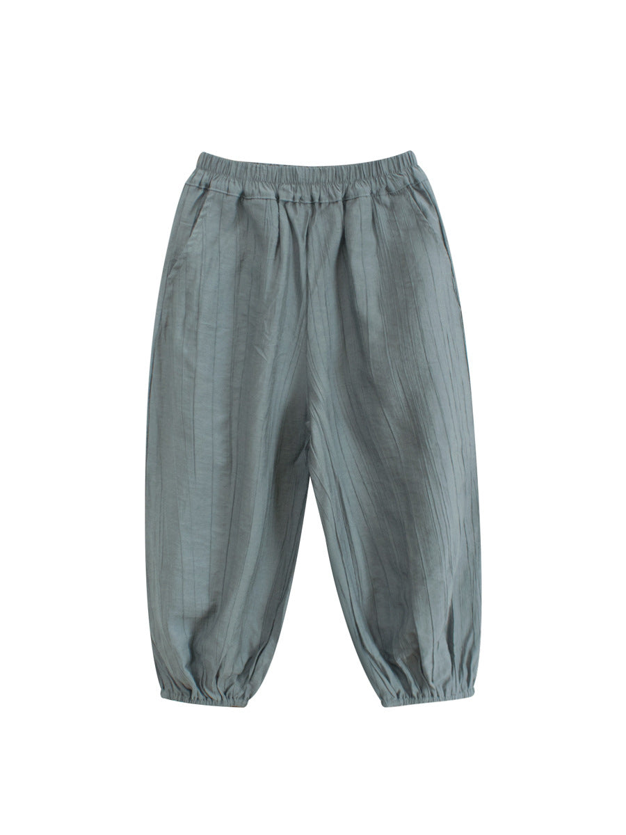 Children’s Summer Comfortable Simple Casual Plain Pants – Thin Trousers, MyKids-USA®, Baby & Toddler Bottoms, MyKids-USA - Size/Age - 90 (12-24M) - Color - Grey -  -  - TR2504252129-B