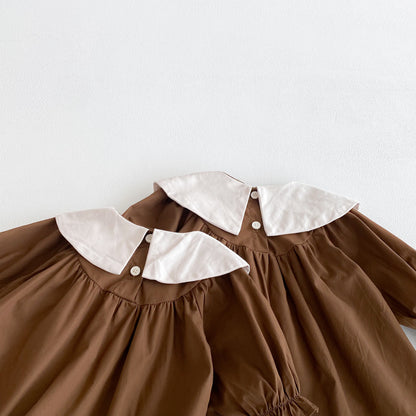 Autumn Baby Kids Girls Color Patchwork Long-sleeved Onesies and Dress – Princess Sister Matching Set, MyKids-USA®, Baby & Toddler Dresses, MyKids-USA -  -  -  -  -  -  - 