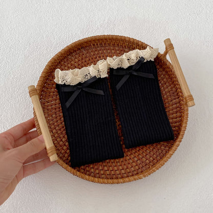 Autumn and Spring Baby Girls Breathable Lace Patchwork Cute Stockings 32cm Long, MyKids-USA®, Baby & Toddler Socks & Tights, MyKids-USA - Size/Age - M (1-3Y) - Color - Black -  -  - TR2512011819-B