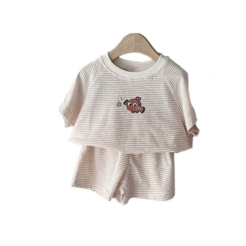 MyKids-USA® Arrival Summer Baby Kids Short Sleeves Striped T-shirt and Shorts Clothing Set