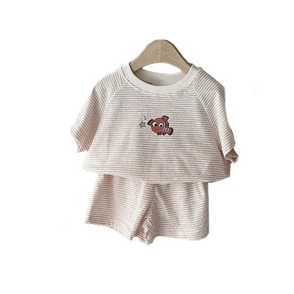 MyKids-USA® Arrival Summer Baby Kids Short Sleeves Striped T-shirt and Shorts Clothing Set