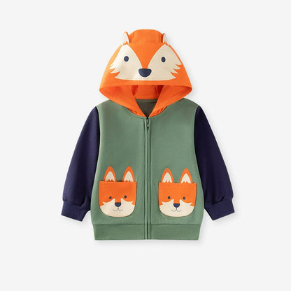 Winter and Autumn Boys Animals Cartoon Pattern Long Sleeves Zip-up Hooded Coat, MyKids-USA®, Puffer Jackets, MyKids-USA -  -  -  -  -  -  - 