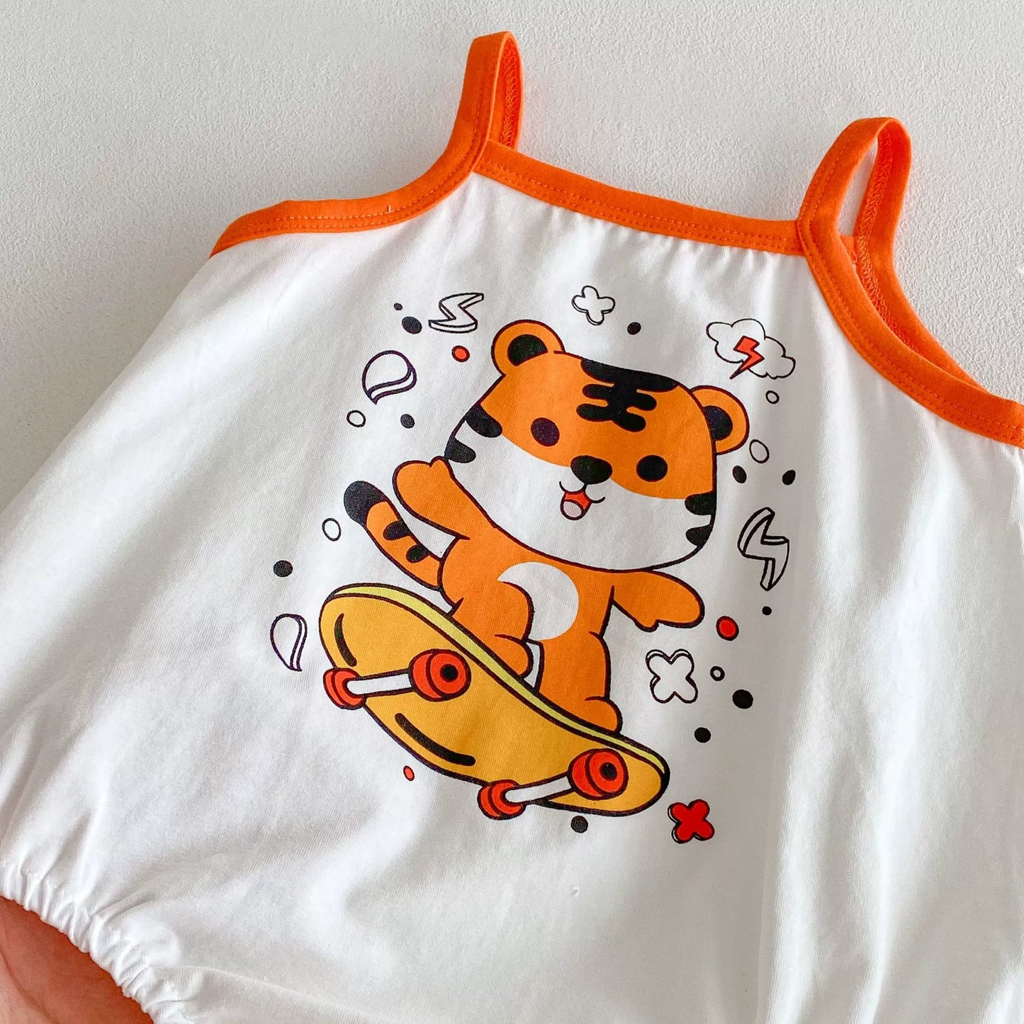 Summer Arrival Baby Unisex Cute Cartoon Tiger Pattern Sleeveless Onesies, MyKids-USA®, Baby One-Pieces, MyKids-USA -  -  -  -  -  -  - 