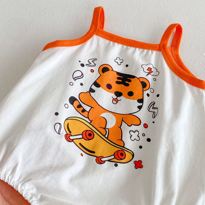 Summer Arrival Baby Unisex Cute Cartoon Tiger Pattern Sleeveless Onesies, MyKids-USA®, Baby One-Pieces, MyKids-USA -  -  -  -  -  -  - 