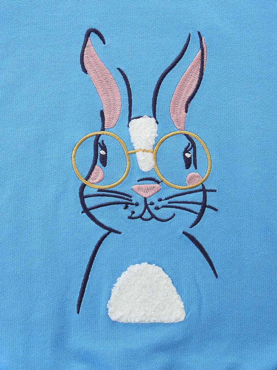 Autumn and Spring Arrival Animals Cartoon Pattern Long Sleeves Pullover for Stylish Girls