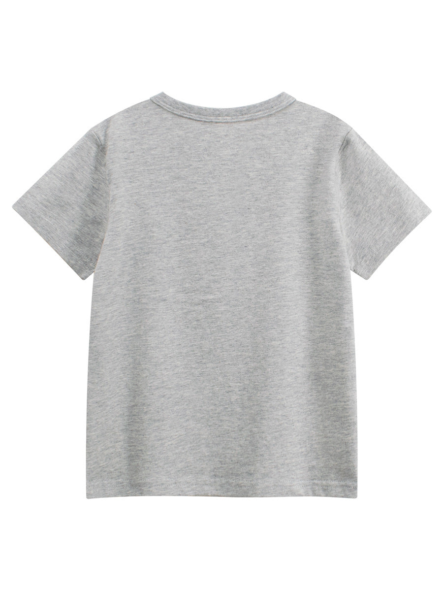 Summer Boys’ Letters Pattern T-shirt in European and American Style