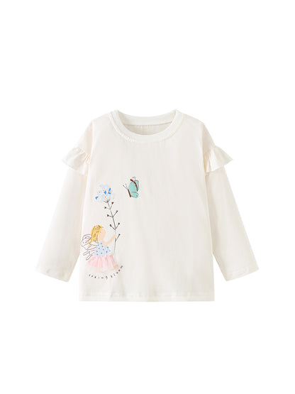 MyKids-USA® Baby Kids Girls Cartoon Pattern Long Sleeves Top