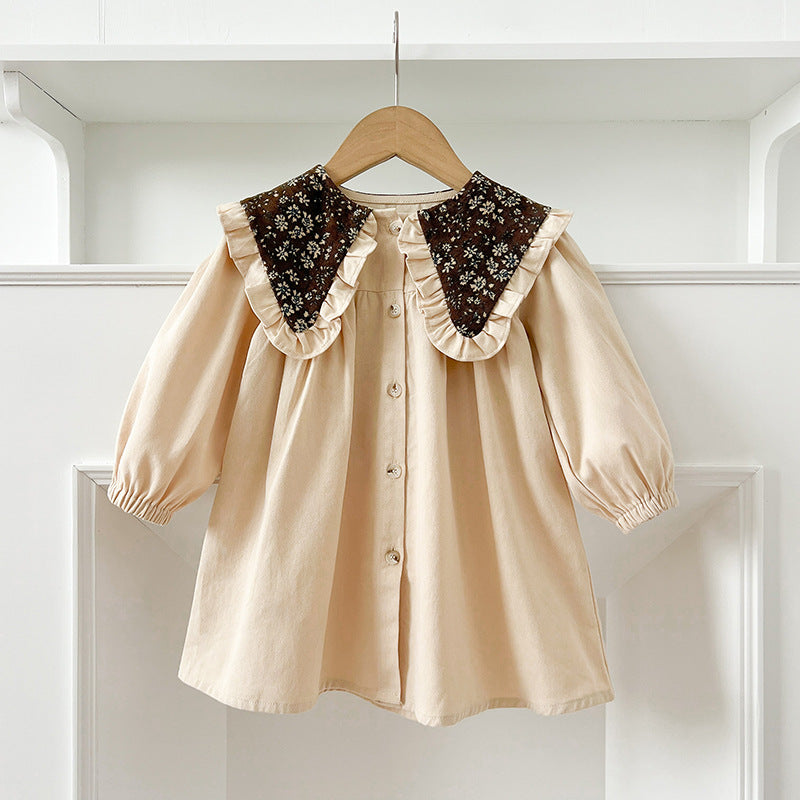 Autumn Vintage Flowers Pattern Embroidery Collar Baby Kids Girls Onesies and Dress – Princess Sister Matching Set, MyKids-USA®, Baby & Toddler Outfits, MyKids-USA - Size/Age - 66 (3-6M) - Color - Apricot -  -  - TR2410282201-A