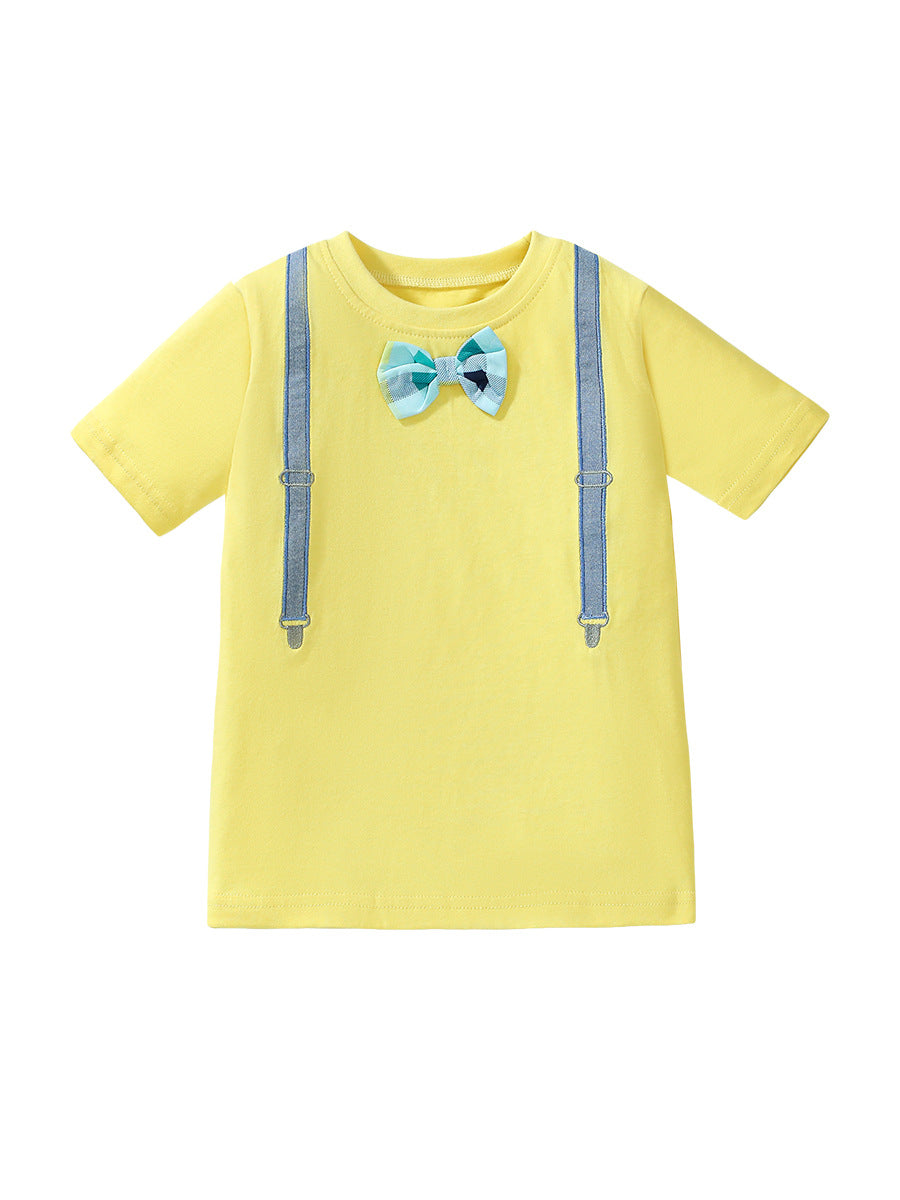 Kids’ Strap Cartoon Pattern Short Sleeves T-shirt in European and American Style for Summer, MyKids-USA®, Baby & Toddler Tops, MyKids-USA -  -  -  -  -  -  - 